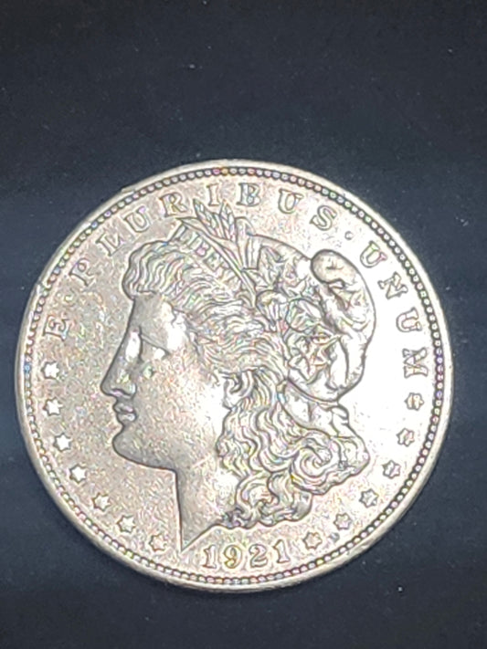 1921 D Morgan Silver Dollar [MS-60]